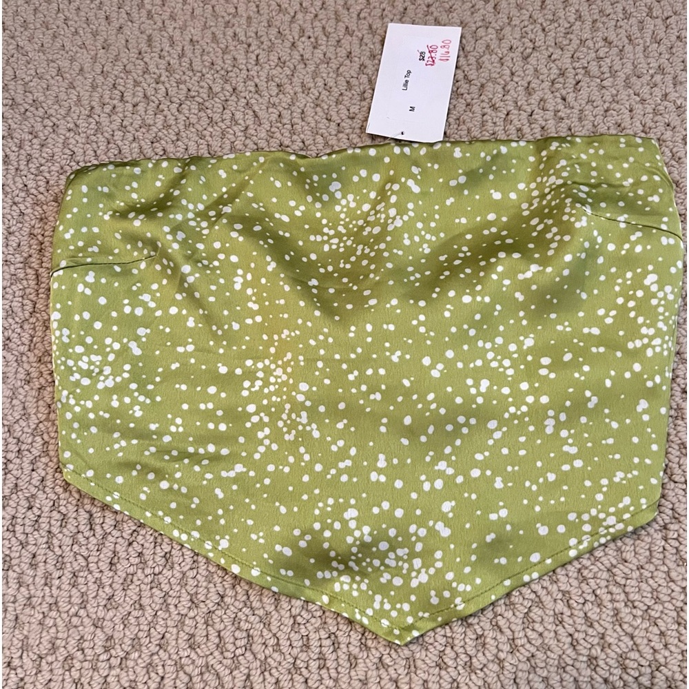 Blue Blush Green Dotted Bandanna Crop Top